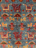 25004- Chobi Ziegler Afghan Hand-Knotted Carpet/Rug/Contemporary/Traditional/Size: 11'9" x 9'2"