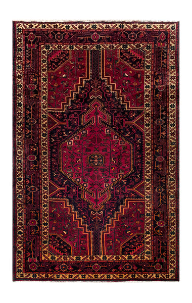24301-Hamadan Hand-Knotted/Handmade Persian Rug/Carpet Tribal Authentic/ Size: 6'10" x 4'0"