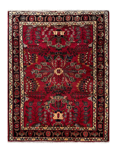 24370-Hamadan Hand-Knotted/Handmade Persian Rug/Carpet Tribal/Authentic/ Size: 5'1" x 3'7"