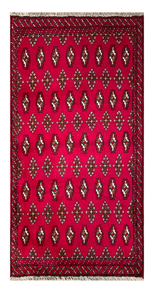 24180-Turkmen Hand-Knotted/Handmade Persian Rug/Carpet Traditional/Authentic/ Size: 4'3" x 2'1"