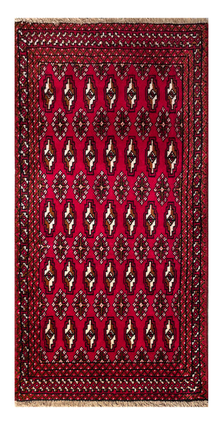 24178-Turkmen Hand-Knotted/Handmade Persian Rug/Carpet Traditional/Authentic/ Size: 4'2" x 2'0"