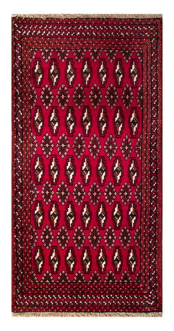 24178-Turkmen Hand-Knotted/Handmade Persian Rug/Carpet Traditional/Authentic/ Size: 4'2" x 2'0"