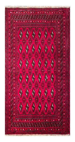 24177-Turkmen Hand-Knotted/Handmade Persian Rug/Carpet Traditional/Authentic / Size: 3'7" x 1'10"