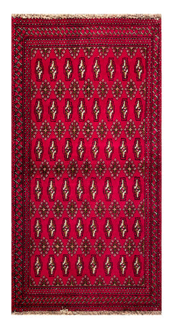 24174-Turkmen Hand-Knotted/Handmade Persian Rug/Carpet Traditional/Authentic/ Size: 4'3" x 2'0"