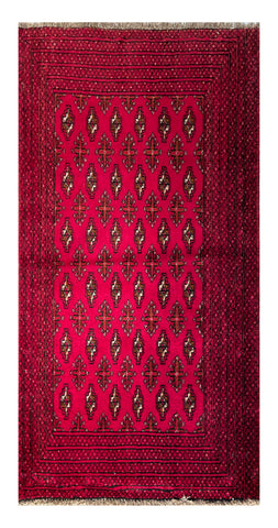 24184-Turkmen Hand-Knotted/Handmade Persian Rug/Carpet Traditional/Authentic/ Size: 4'1" x 2'0"