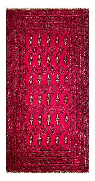 24176-Turkmen Hand-Knotted/Handmade Persian Rug/Carpet Traditional/Authentic/ Size: 3'10" x 2'0"