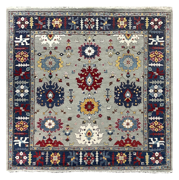 25700- Royal Heriz Hand-Knotted/Handmade Indian Rug/Carpet Traditional/Authentic/Size 7'10" x 7'10"