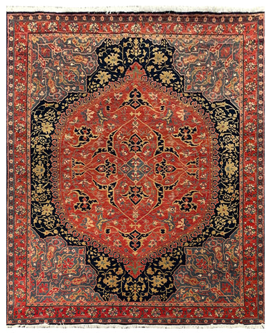 25697- Royal Heriz Hand-Knotted/Handmade Indian Rug/Carpet Traditional/Authentic/Size 10'0" x 8'0"