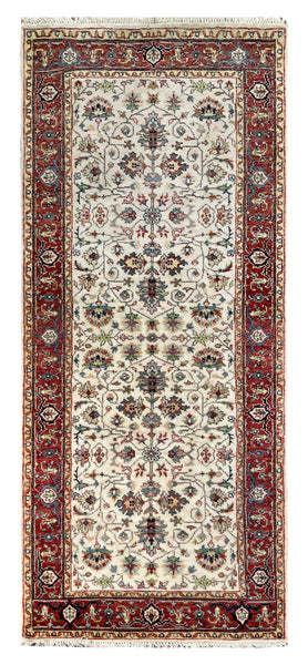 25703- Royal Heriz Hand-Knotted/Handmade Indian Rug/Carpet Traditional/Authentic/Size 6'6" x 2'8"
