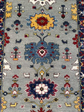 25691- Royal Heriz Hand-Knotted/Handmade Indian Rug/Carpet Traditional/Authentic/Size 8'8" x 2'8"