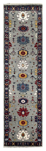 25693- Royal Heriz Hand-Knotted/Handmade Indian Rug/Carpet Traditional/Authentic/Size 9'11" x 2'8"