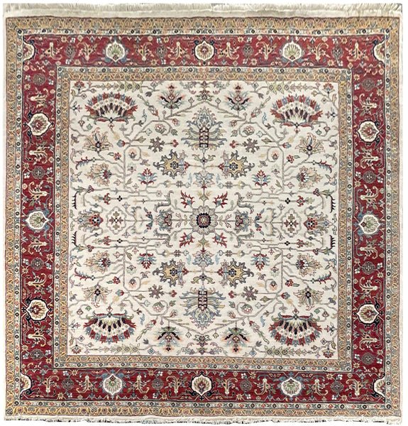 25709- Royal Heriz Hand-Knotted/Handmade Indian Rug/Carpet Traditional/Authentic/Size 8'4" x 8'1"