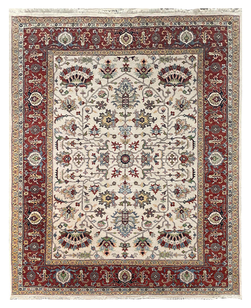 25702- Royal Heriz Hand-Knotted/Handmade Indian Rug/Carpet Traditional/Authentic/Size 8'0" x 6'5"