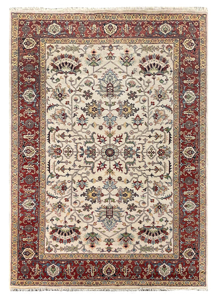 25706- Royal Heriz Hand-Knotted/Handmade Indian Rug/Carpet Traditional/Authentic/Size 8'3" x 5'9"