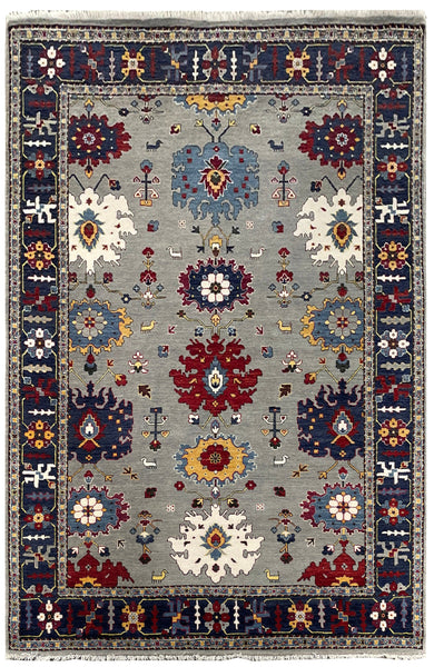 25695- Royal Heriz Hand-Knotted/Handmade Indian Rug/Carpet Traditional/Authentic/Size 8'0" x 5'8"