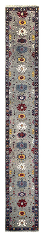 25694- Royal Heriz Hand-Knotted/Handmade Indian Rug/Carpet Traditional/Authentic/Size 19'6" x 2'10"