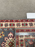 25264-Kazak Hand-Knotted/Handmade Afghan Rug/Carpet Tribal/Nomadic Authentic/ Size: 5’10” x 1’11”