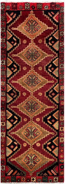 25530-Hamadan Hand-Knotted/Handmade Persian Rug/Carpet Traditional Authentic/ Size: 6'7" x 2'4"