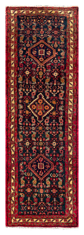 25467-Hamadan Hand-Knotted/Handmade Persian Rug/Carpet Traditional Authentic/ Size: 6'6" x 2'1"