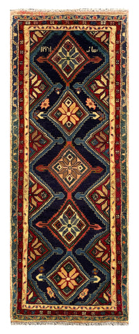 25466-Hamadan Hand-Knotted/Handmade Persian Rug/Carpet Traditional Authentic/ Size: 5'11" x 2'3"