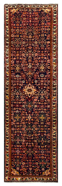 25557-Hamadan Hand-Knotted/Handmade Persian Rug/Carpet Traditional Authentic/ Size: 10'4" x 2'11"
