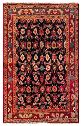 25445-Hamadan Hand-Knotted/Handmade Persian Rug/Carpet Traditional Authentic/ Size: 7'1" x 4'5"