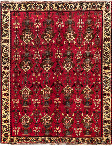 19954-Shiraz Hand-Knotted/Handmade Persian Rug/Carpet Tribal/Nomadic Authentic/ Size: 8'2" x 5'7"