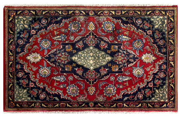 24884-Kashan Handmade/Hand-Knotted Persian Rug/Traditional/Carpet Authentic/ Size: 3'6" x 2'6"