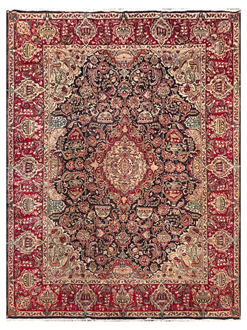 25791-Mashad Hand-Knotted/Handmade Persian Rug/Carpet Traditional Authentic/ Size: 13'1" x 9'9"