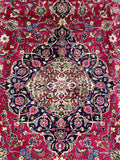 25731-Mashad Hand-Knotted/Handmade Persian Rug/Carpet Traditional Authentic/ Size: 11'6" x 7'11"