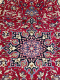 25782- Isfahan Persian Hand-Knotted Authentic/Traditional Carpet/wool pile/cotton base/Rug / Size: 11'1" x 8'0"