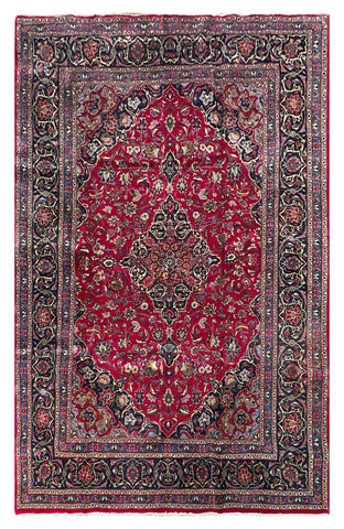 25757-Mashad Hand-Knotted/Handmade Persian Rug/Carpet Traditional Authentic/ Size: 10'1" x 6'4"
