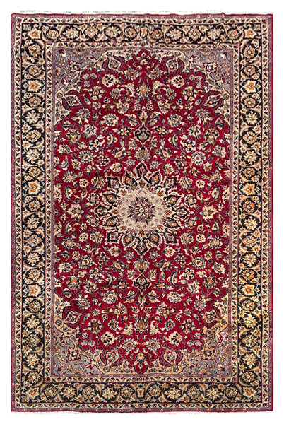 25785- Isfahan Persian Hand-Knotted Authentic/Traditional Carpet/wool pile/cotton base/Rug / Size: 10'9" x 7'0"