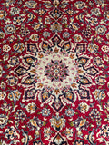 25785- Isfahan Persian Hand-Knotted Authentic/Traditional Carpet/wool pile/cotton base/Rug / Size: 10'9" x 7'0"