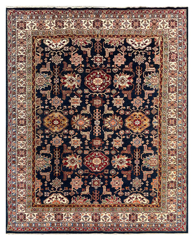 25851-Royal Kazak Hand-Knotted/Handmade Afghan Rug/Carpet Tribal/Nomadic Authentic/ Size: 9'10" x 8'0"