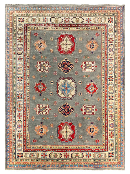 26014-Kazak Hand-Knotted/Handmade Afghan Rug/Carpet Tribal/Nomadic Authentic/ Size: 11'7" x 8'6"