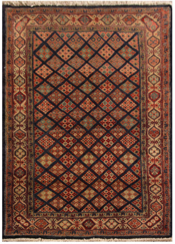 23006 - Mashad Handmade/Hand-Knotted Persian Rug/Traditional/Carpet Authentic/Size: 5'0" x 3'3"