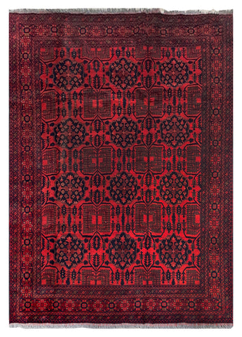25831- Khal Mohammad Afghan Hand-Knotted Authentic/Traditional/Carpet/Rug/ Size: 9'7" x 6'8"