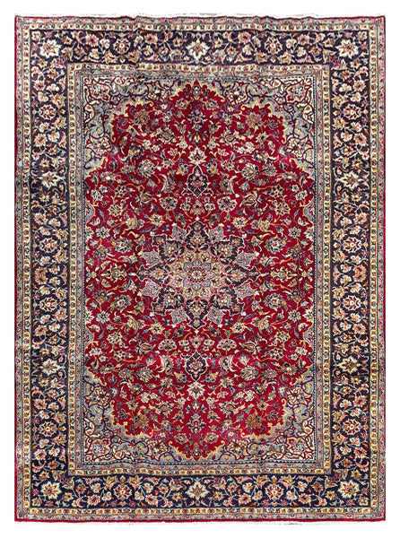 25726- Isfahan Persian Hand-Knotted Authentic/Traditional Carpet/Rug/ Size: 11'2'' x 8'2''