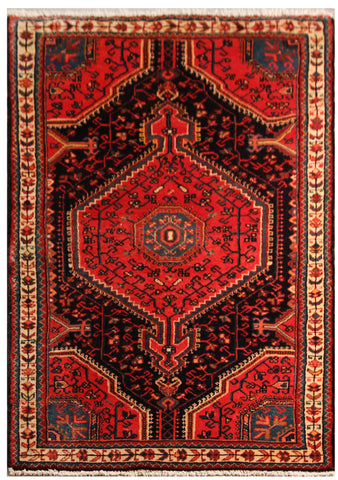 22899 - Hamadan Persian Hand-Knotted Authentic/Traditional/Carpet/Rug/Size: 4'9" x 3'0"