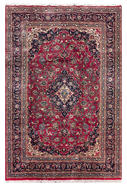 25756-Mashad Hand-Knotted/Handmade Persian Rug/Carpet Traditional Authentic/ Size: 9'10" x 6'6"