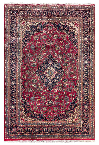 25756-Mashad Hand-Knotted/Handmade Persian Rug/Carpet Traditional Authentic/ Size: 9'10" x 6'6"