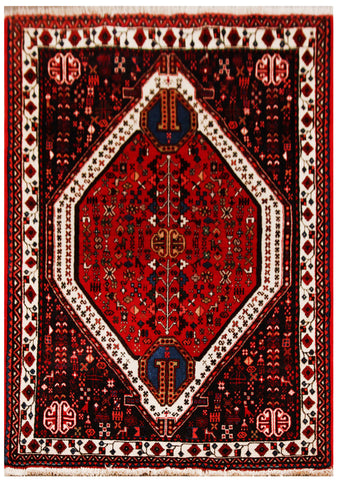 22906 - Abadeh Hand-Knotted/Handmade Persian Rug/Carpet/Tribal/Nomadic Authentic/Size: 4'11" x 3'3"