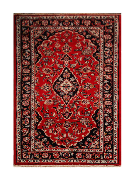 22924 - Kashan Handmade/Hand-Knotted Persian Rug/Traditional/Carpet Authentic/Size: 4'11" x 2'7"