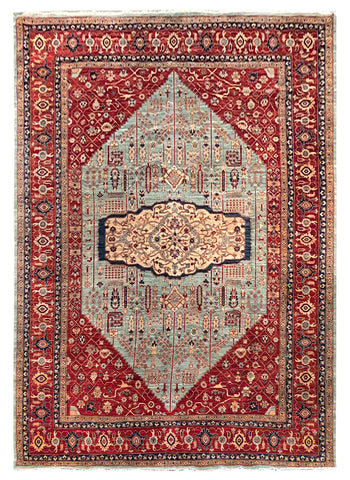 26108-Royal Chobi Ziegler Hand-knotted/Handmade Afghan Rug/Carpet Traditional Authentic/ Size: 14'4" x 10'1"