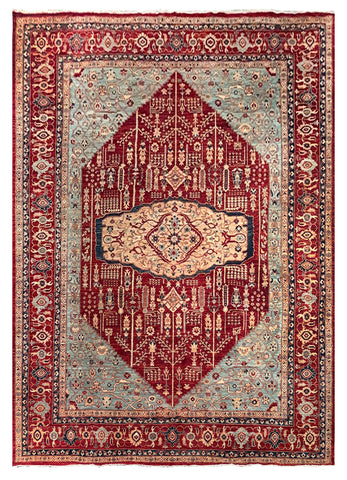 26109-Royal Chobi Ziegler Hand-knotted/Handmade Afghan Rug/Carpet Traditional Authentic/ Size: 14'0" x 10'0"