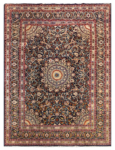 25797-Mashad Hand-Knotted/Handmade Persian Rug/Carpet Traditional Authentic/ Size: 12'8" x 9'6"