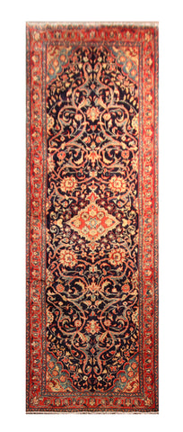 22930 - Hamadan Hand-Knotted/Handmade Persian Rug/Carpet Traditional Authentic/Size: 10'1" x 3'5"