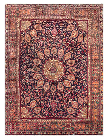 25796-Mashad Hand-Knotted/Handmade Persian Rug/Carpet Traditional Authentic/ Size: 13'0" x 9'9"