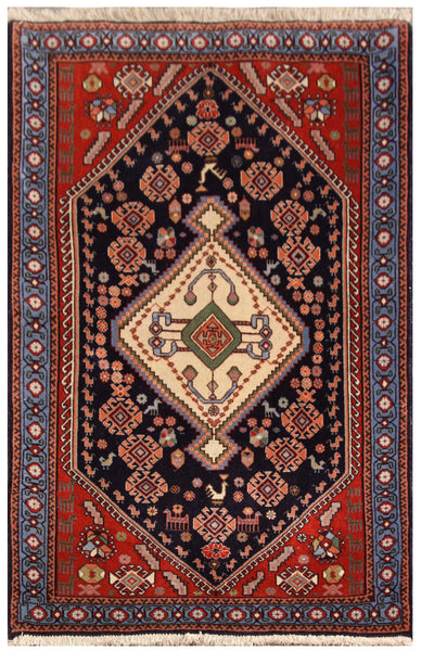 22891-Ghashgai Hand-Knotted/Handmade Persian Rug/Carpet Tribal/Nomadic/Authentic/Size: 4'1" x 2'7"